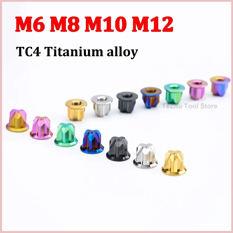 

1pcs TC4 Titanium Acorn Nuts M6 M8 M10 M12 Cap Flange Nut for Bike Motorcycle Titanium Fastener