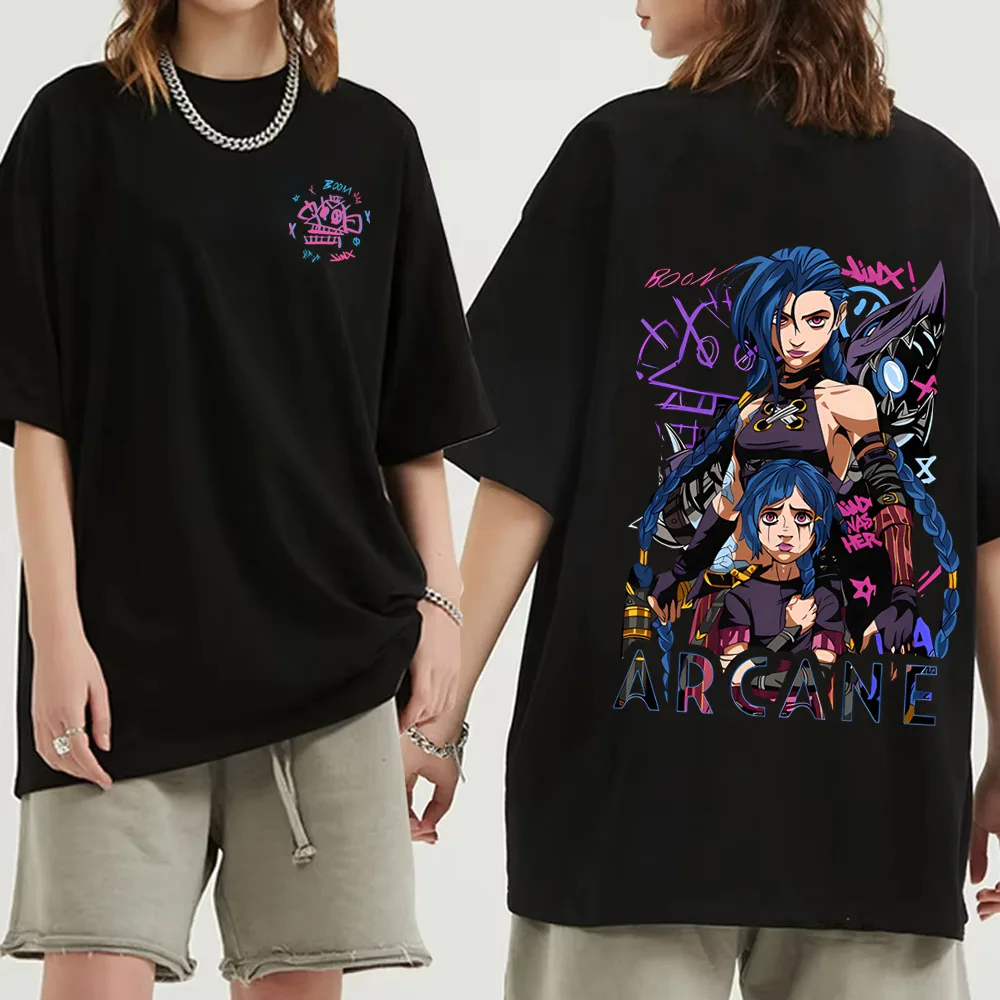 

Arcane Jinx Graffiti T-shirt Monkey Game Fans Commemorative T-shirt, Men and Women Can Wear Printed Cotton Fashion Short Sleeves