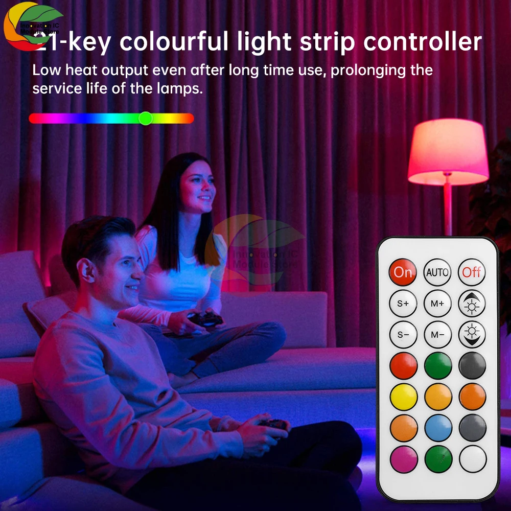 5-24V 21Key Mini Led Controller RF Wireless Remote Phantom Color Rgb Full Color Streaming Running Light Strip Light Controller