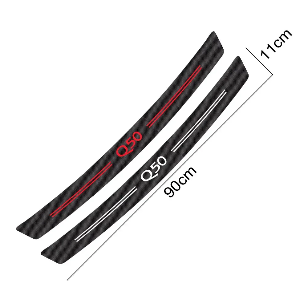 Car Rear Bumper Stickers For Infiniti Q50 Q30 Q60 Q70 IPL QX50 QX30 QX60 QX70 QX80 Auto Trunk Carbon Fiber Protector Accessories