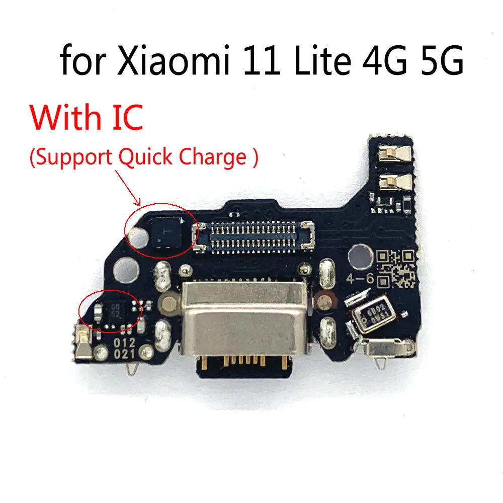 For Xiaomi Mi 11 Lite 4G 5G USB Charging Dock Connector Port Board Mic with IC Quick Charge