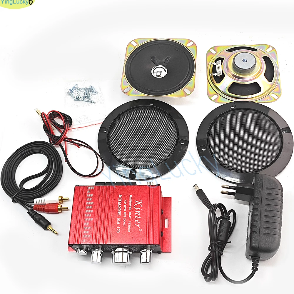 Arcade Amplifier Kit Audio Stereo Amplifier Arcade Kit 5W 4 Inch Speaker For Raspberry Pi Multi Game PCB Pinball Machine