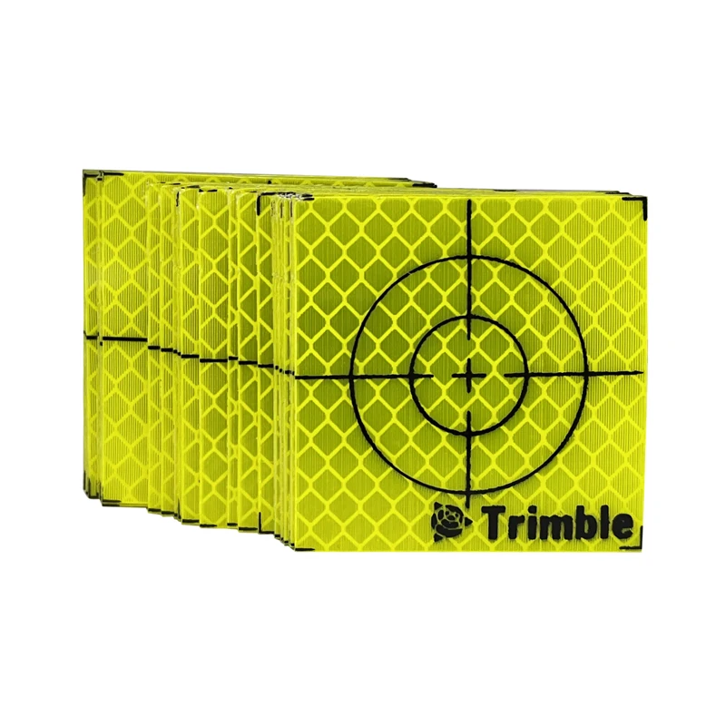 100pcs Size 60x60 20 30 40 50mm Trimble Reflector Sheet For Total Station Survey Geography Fluorescent Green  Reflective Sticker