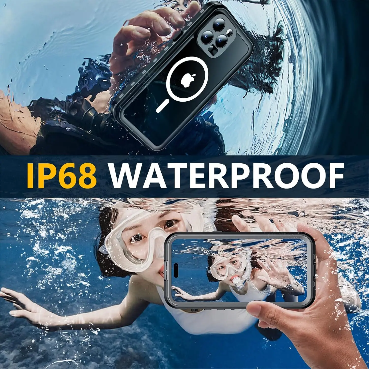 حافظة مقاومة للماء IP68 مختومة بالكامل لهاتف آيفون 17 برو ماكس 17 اير 16 E 15 14 Plus 13 Pro Max غطاء Magsafe للغوص تحت الماء في الهواء الطلق