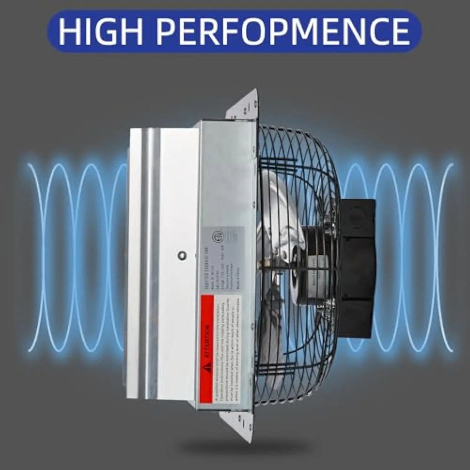12 inch wall mounted louver exhaust fan, high-speed 1630 rpm ，attic fan, suitable for ventilation, extraction, and exhaust in