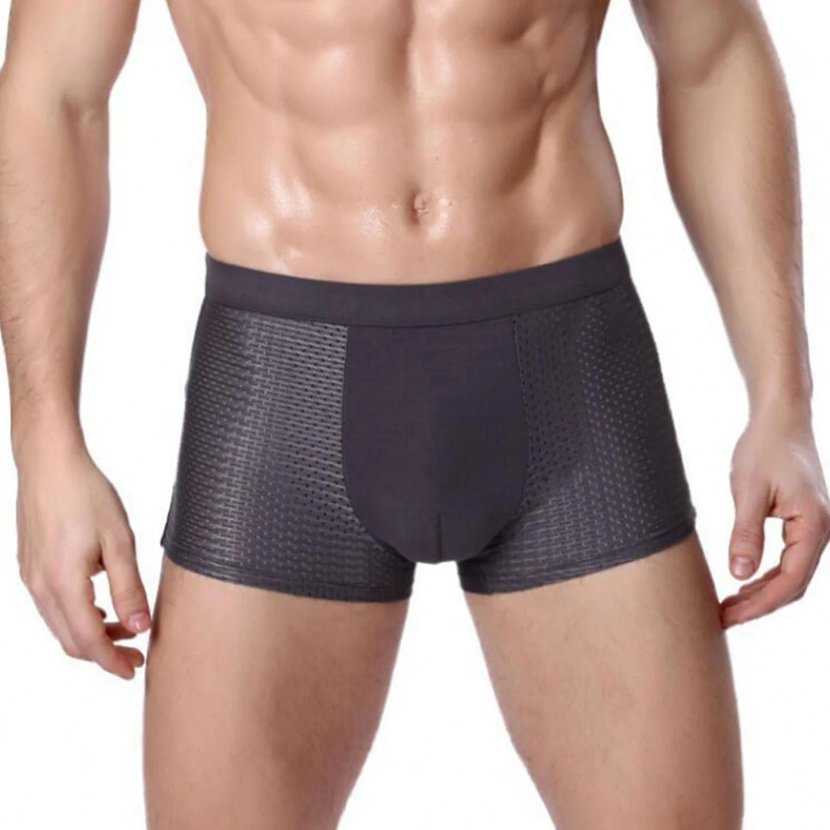 Bamboo Fiber Boxer Shorts Bamboo Fiber Underpants Ice Silk Hollow Breathable Underpants for Men