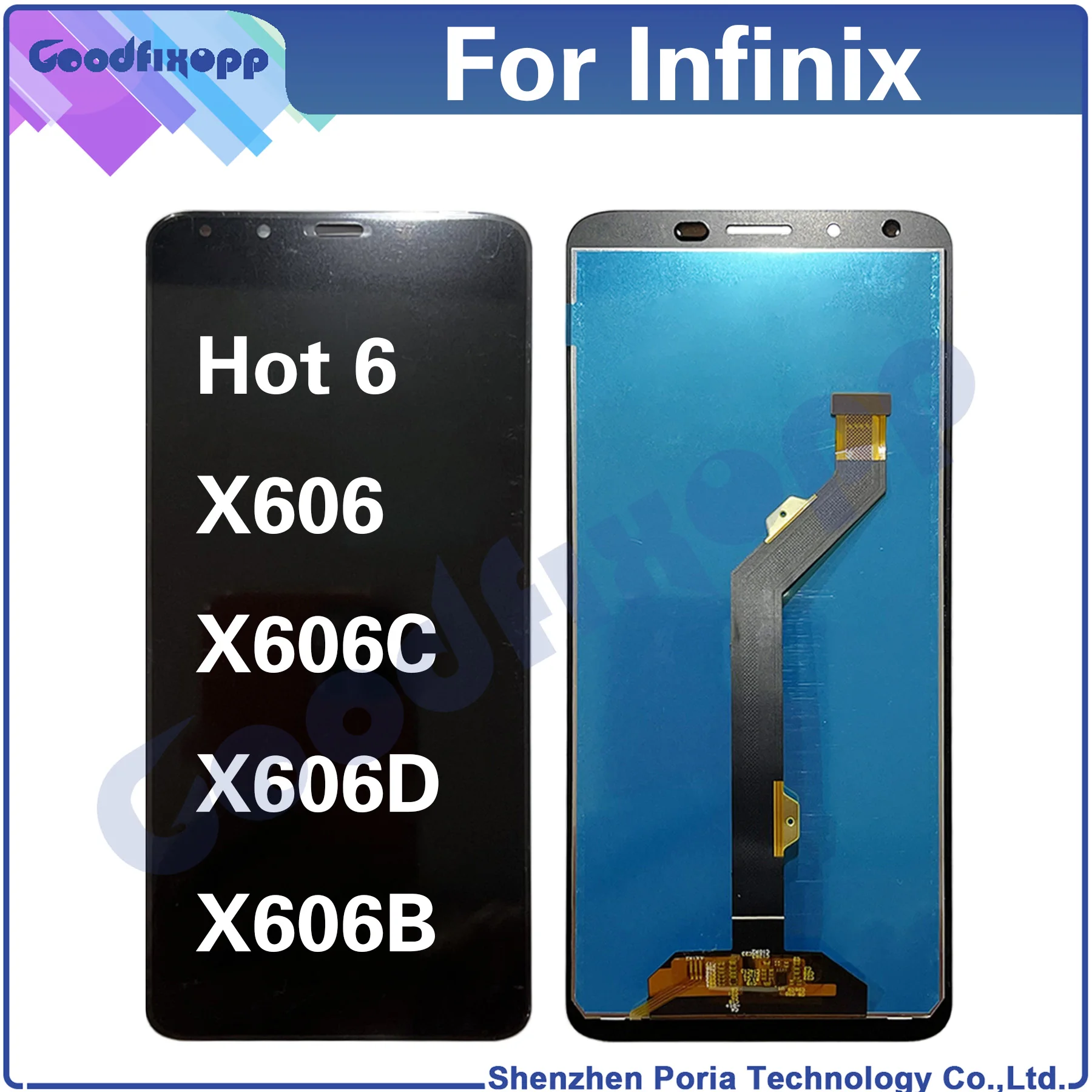 

For Infinix Hot 6 X606 X606C X606D X606B Hot6 LCD Display Touch Screen Digitizer Assembly Repair Parts Replacement