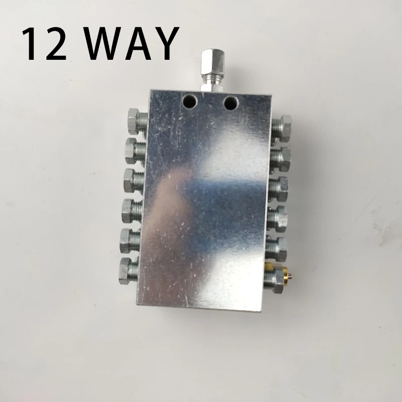 JPQ سلسلة التقدمية تزييت مقسم صمام 10-12 طريقة الشحوم موزع كتلة التشحيم موزع مدخل 6 مللي متر منفذ 6 مللي متر