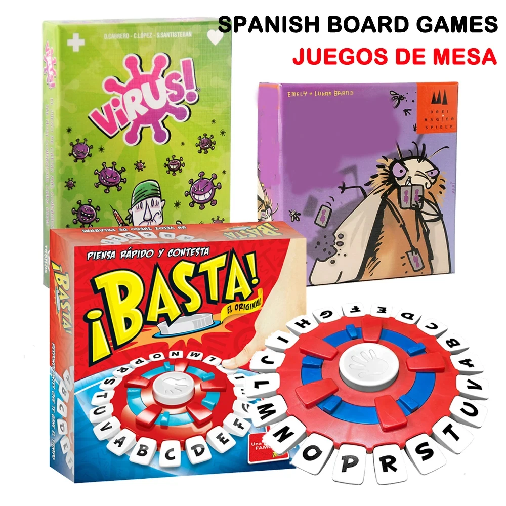 Nuevo juego de mesa español para toda la familia, juego de palabras Basta Think, juego de cartas con virus de polilla, Juegos En Español, regalos de fiesta