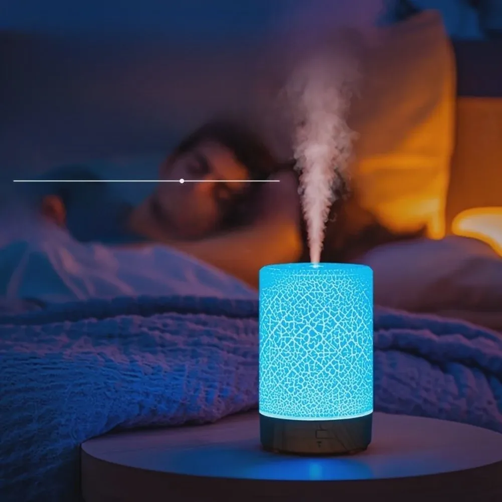 Quiet USB Wood Air Humidifier Essential Oil Diffuser With Large Tank And Night Light For Home Office