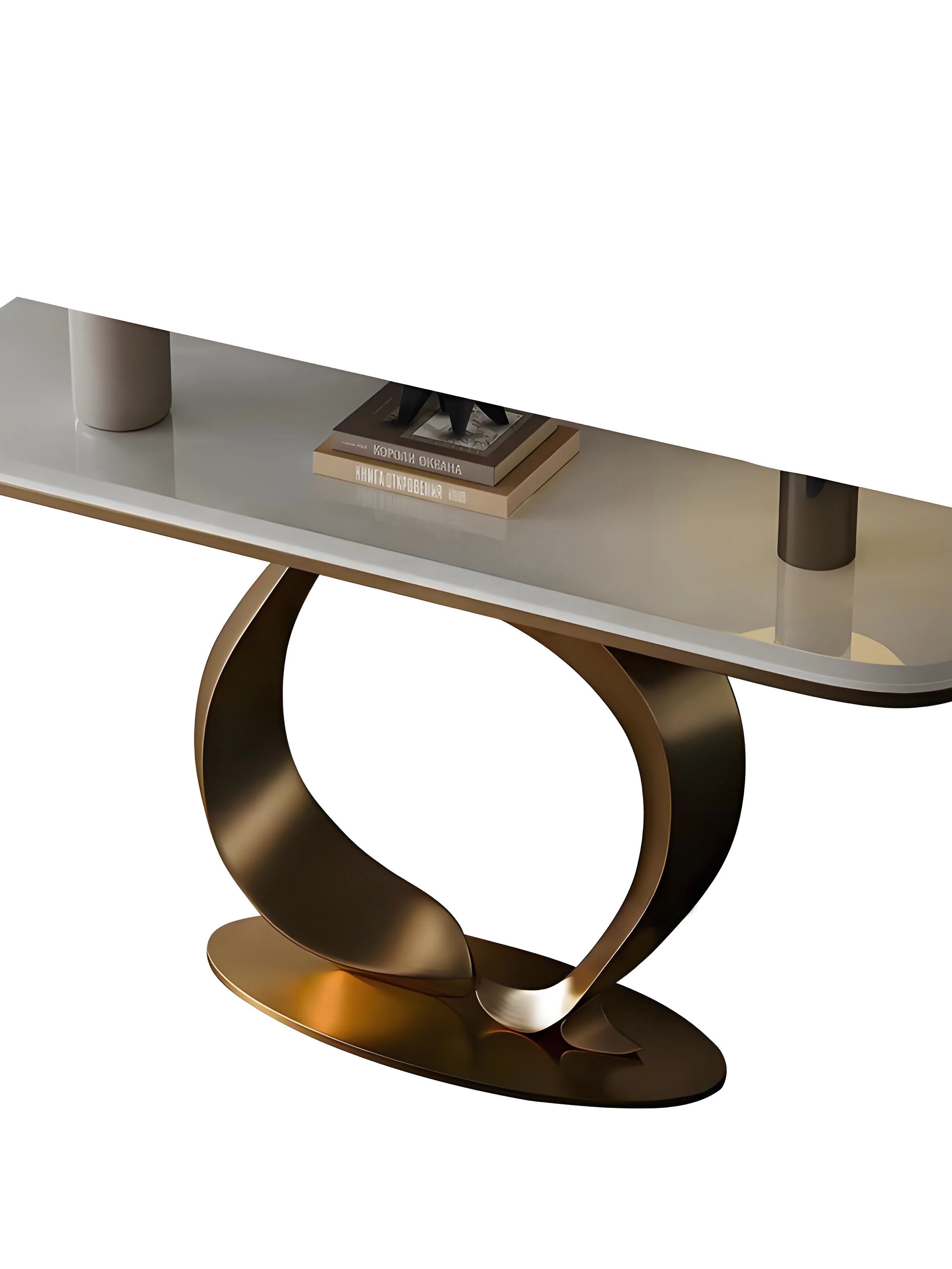 

#Light Luxury Style Stainless Steel Marble Top Movable Console Table High-end Modern Minimalist Villa End View Home Furniture