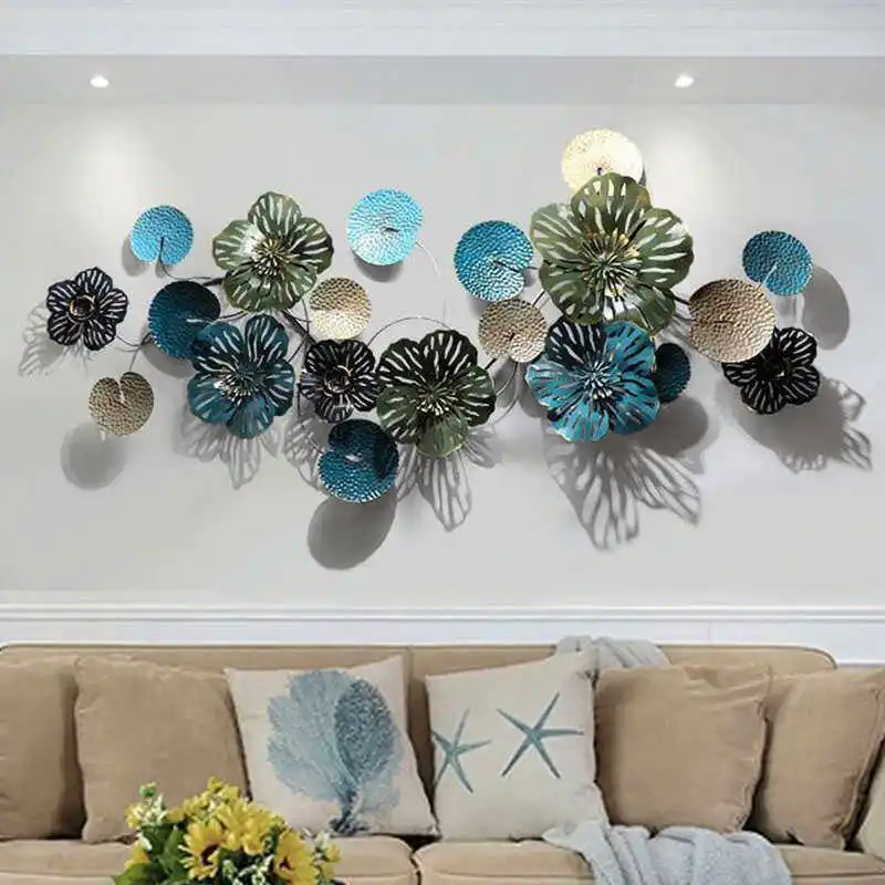 New Chinese three-dimensional metal flower plum blossom wall hanging decoration living room sofa background wall decoration wrou