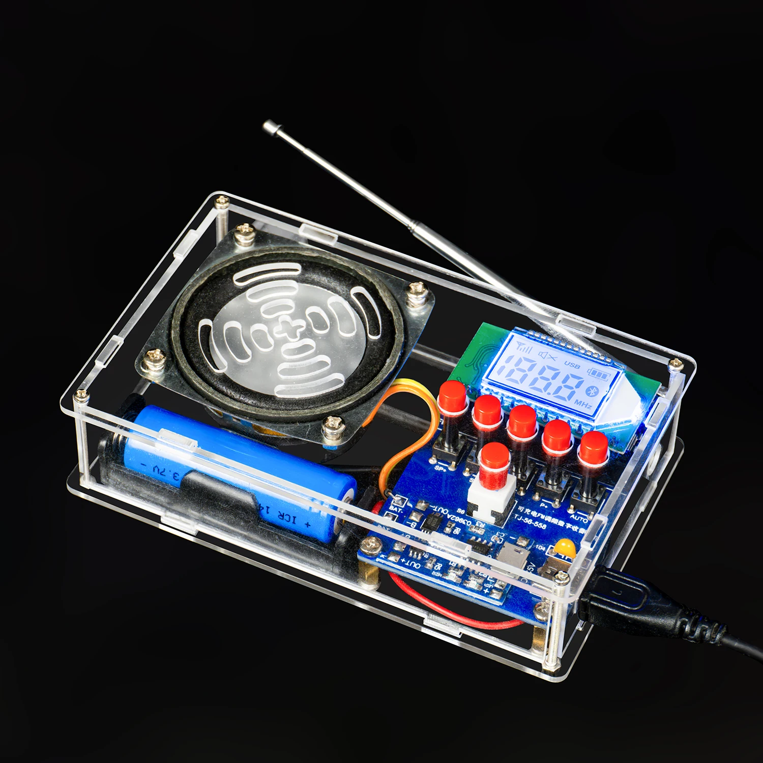 Rechargeable FM Digital Radio Welding Kit LCD DIY Production Parts