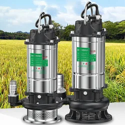 High Flow Submersible Pump 220V, Stainless Steel for Farm Irrigation Sewage Disposal Pond Water Circulation Electric Water Pump