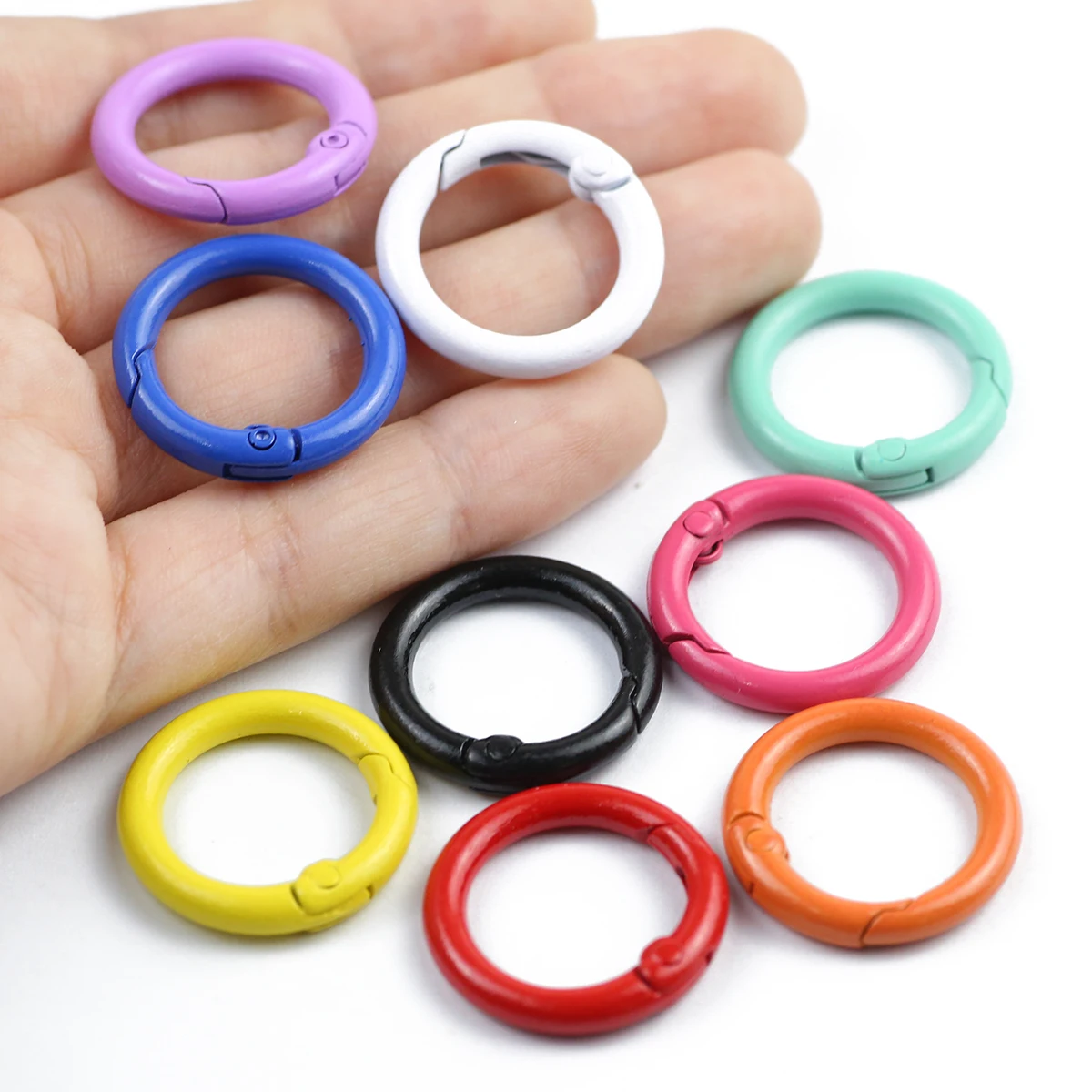 2~20Pcs Solid Colour Round Lobster Clasp Keychain toy/tag/tag Connector For DIY Jewelry Bracelet Necklace Making Accessories