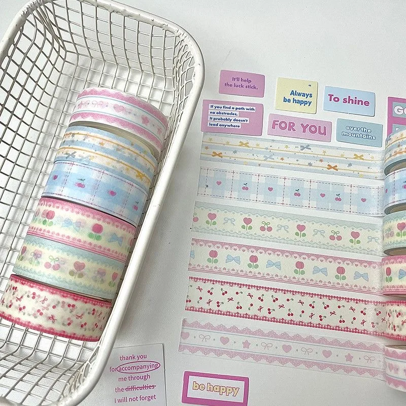MINKYS 6 teile/los Kirsche Stern Stil Dekorative Klebeband Niedlichen Cartoon Kreative Washi Klebeband Schule Schreibwaren – Detail 7