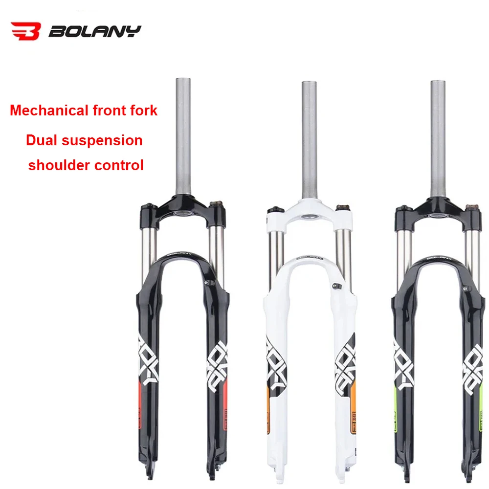 

BOLANY Aluminum Alloy MTB Suspension Fork - Mechanical Shoulder Lockout Compatible with 26/27.5/29 Inch Bikes Accessories