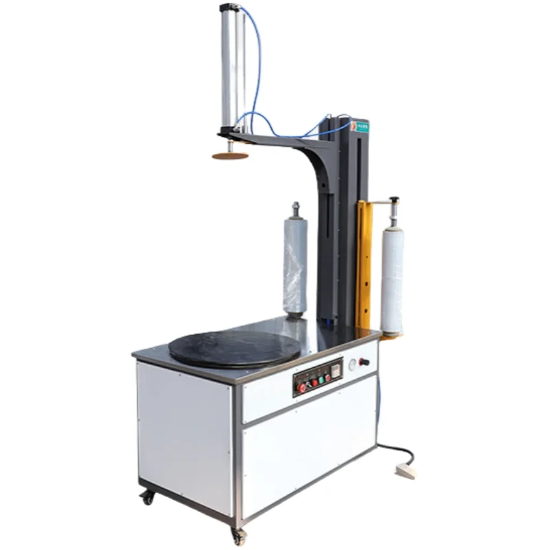 

Automatic Vertical Armoire Stretch Wrapping Machine for Pallets - Foam Box Carton Wooden Box Metal Trunk Clothes Hanger