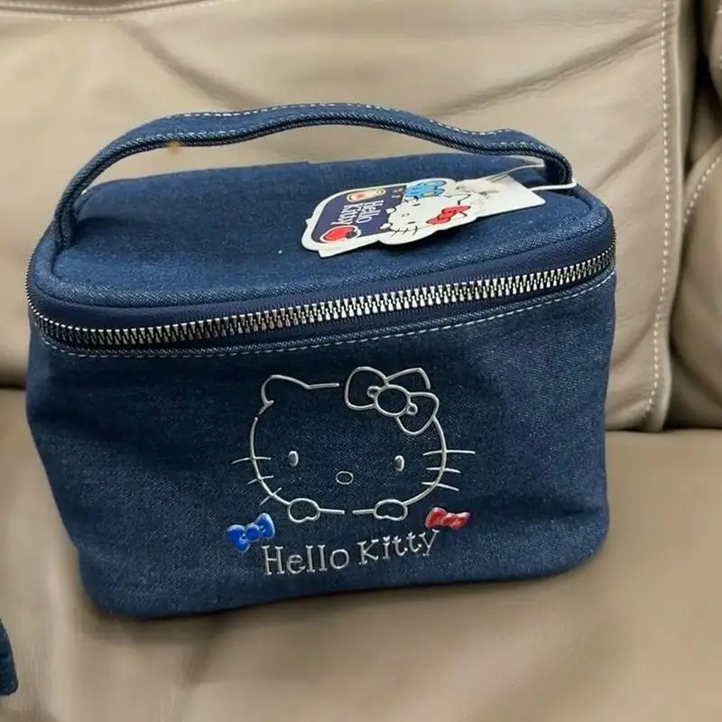 

Sanrio Girl мультяшная сумка для хранения Hello Kitty принцесса ковбойская косметичка модная универсальная портативная большая вместимость Kawaii новинка