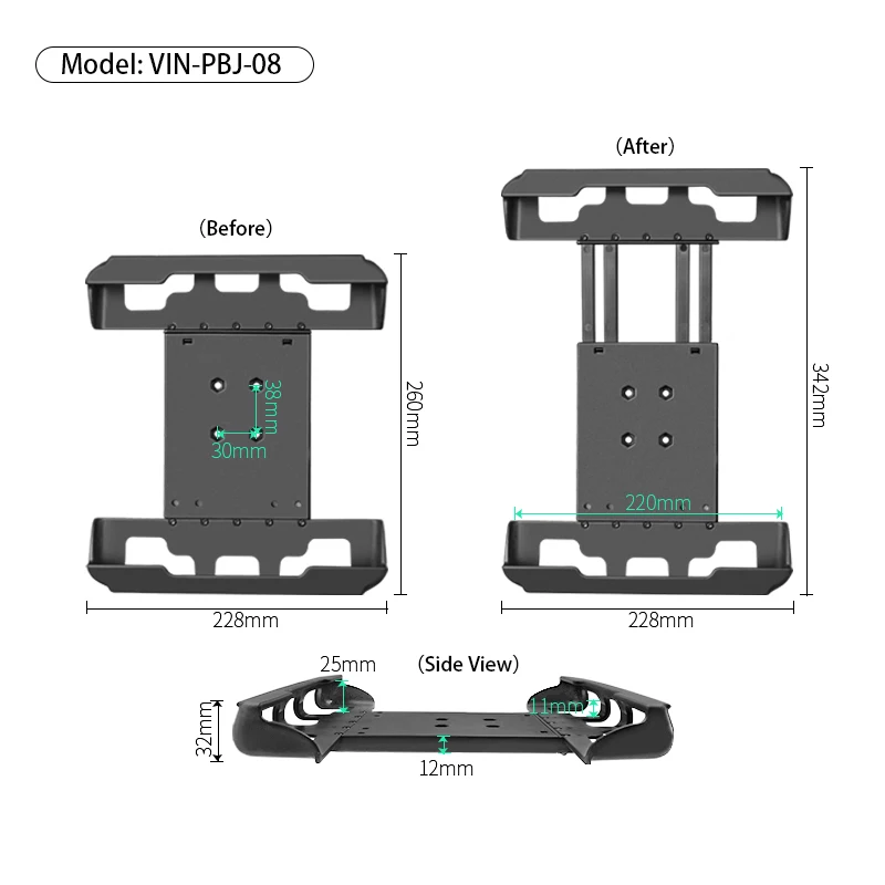 VINmounts Heavy-Duty Plastic Spring-Loaded Adjustable Tablet PC Stand 1