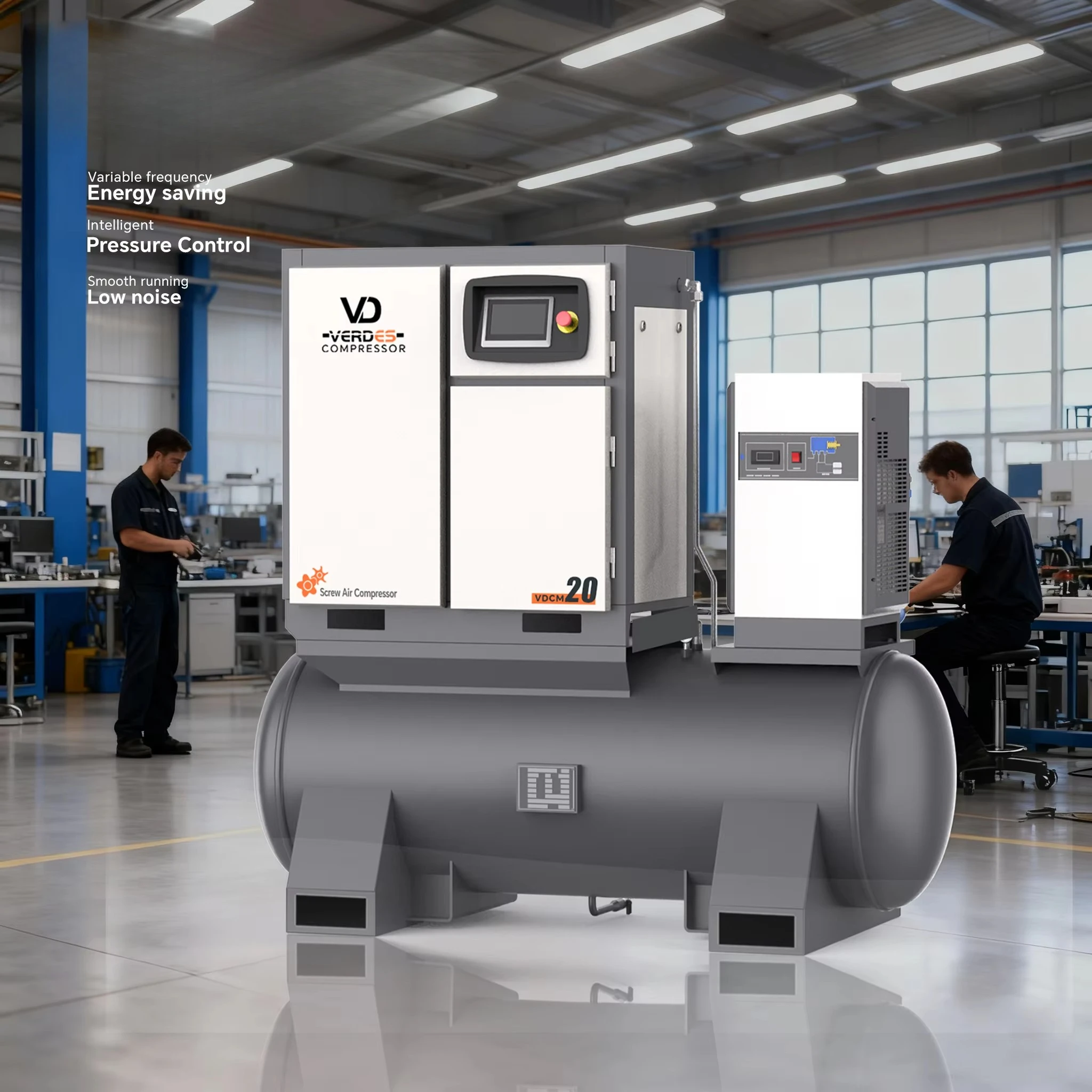 

VERDES Professional Manufacturer Compressor De Ar Air Compressor Screw 10 Bar All In One 7.5 15kw 4 In 1 Compresor De Tornillo