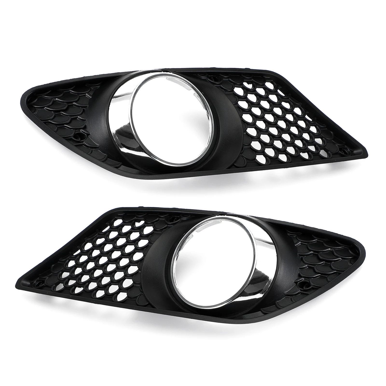 Pair Black Front Bumper Fog Light Grill Set For Mercedes Benz C-Class W204 2008-2010 Car Accessories