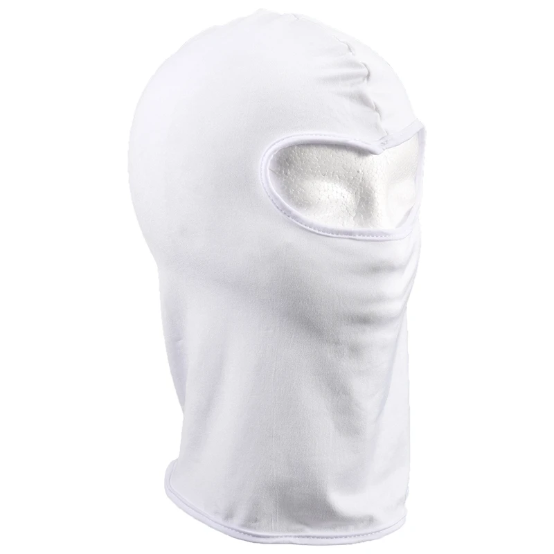 Outdoor Full Face Mask Spandex Balaclava Thin Motorcycle Cycling Ski CS Mask White