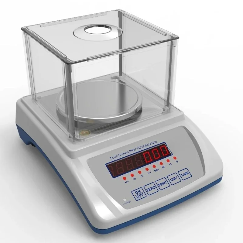 

High-precision electronic digital scale balance 0.01g with windshield automatic holding, and stable