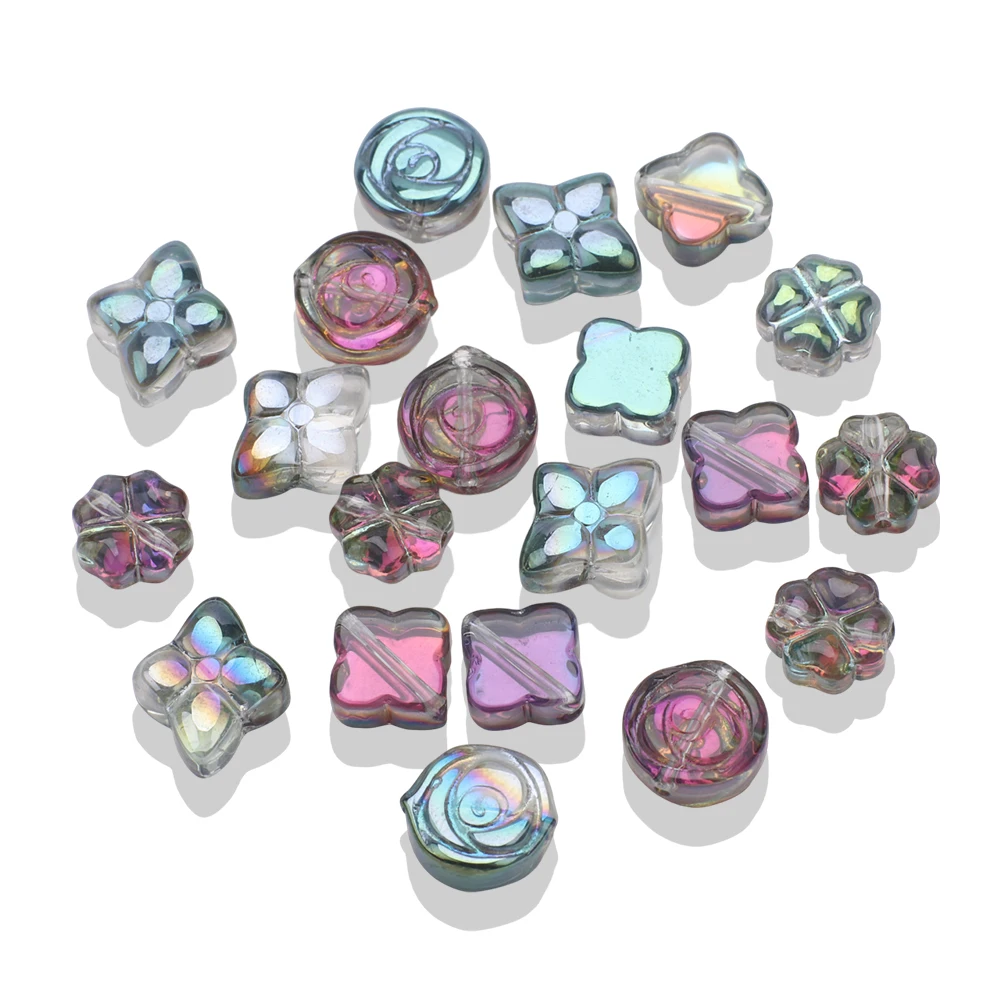 8-12mm Rose Petal Lucky Leaf Bead Color Diy Series Porcelain Mixed Color Handmade Jewelry Creative Diy Jewelry Glass Crystal