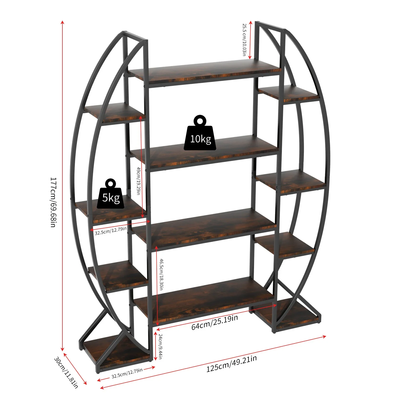 2026 Half-Moon Shaped Large Plant Shelf Multilayer Garden Flower Rack