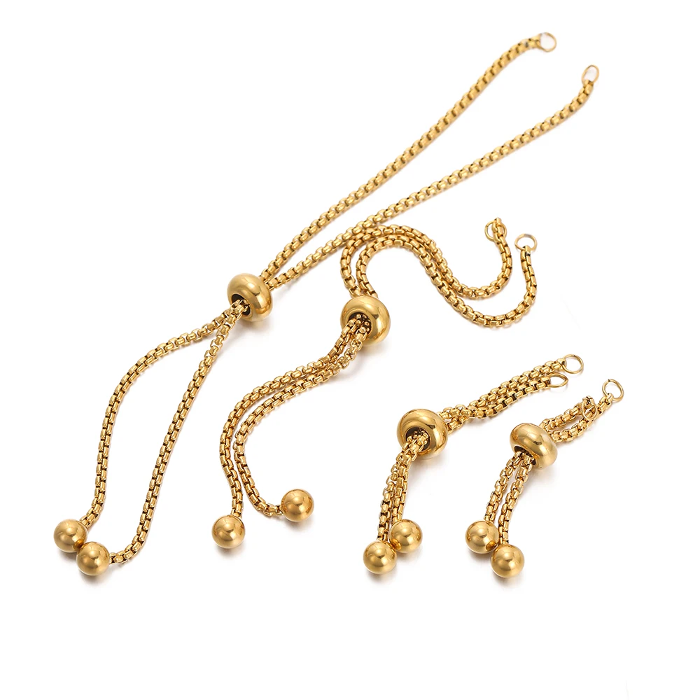 3pcs/lot Stainless Steel Adjustment Extension Chain with Ball Bead for DIY Necklace Bracelet Pendants Jewelry Making Accessories view 5