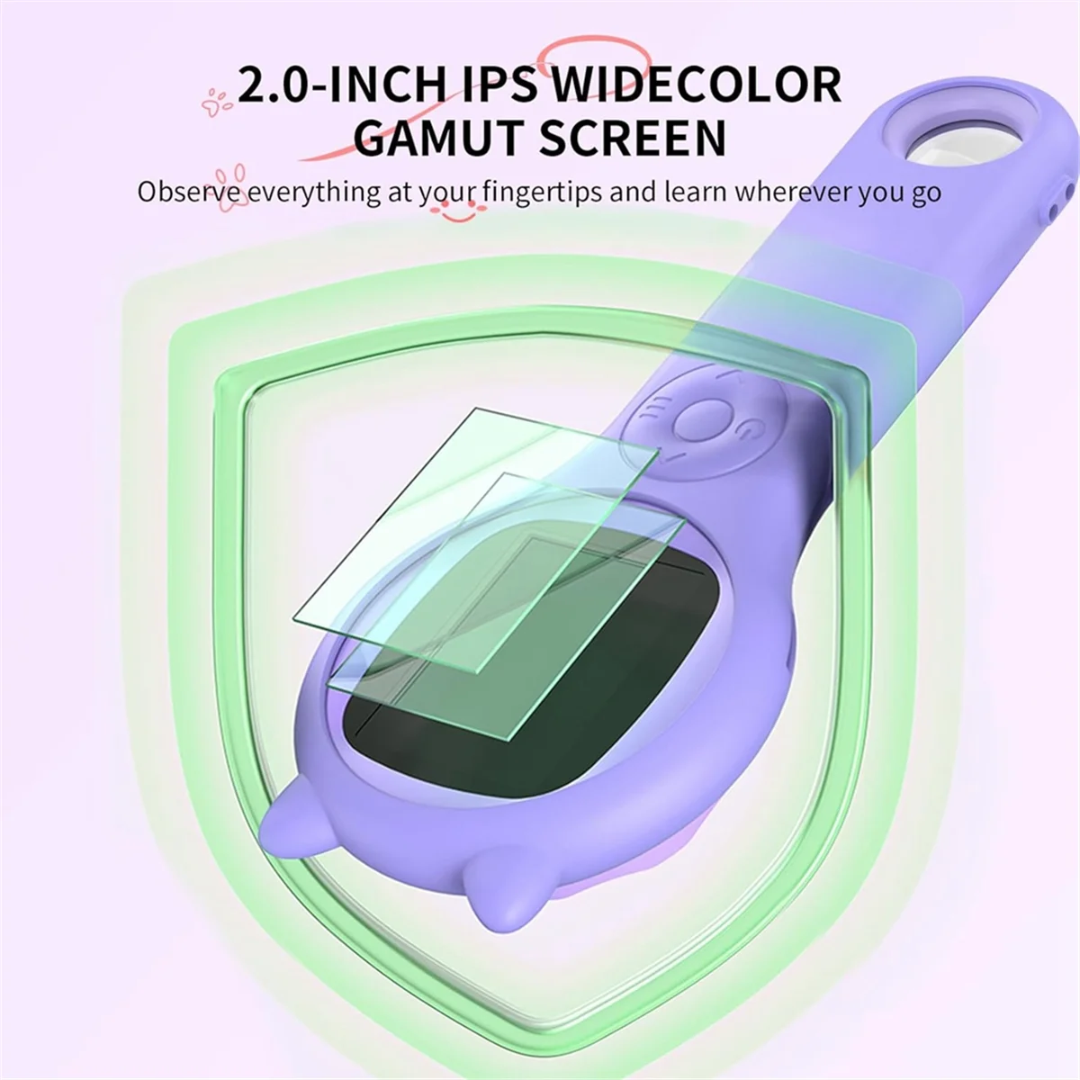 

Microscope for Kids - Portable Handheld Magnifying Glass Digital Microscope for Kids Educational Science Toys Purple F