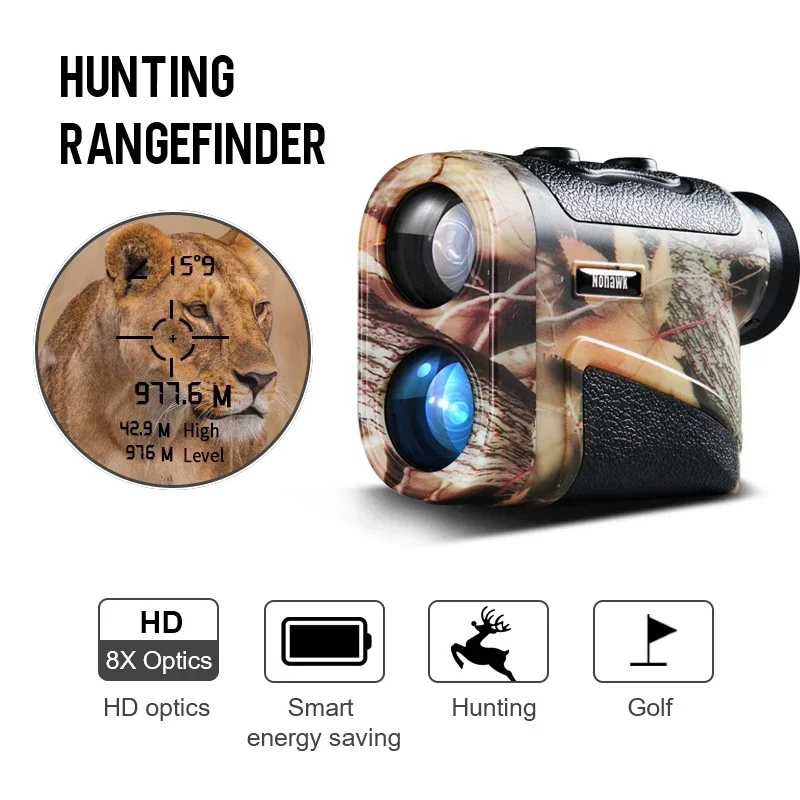 Camuflagem Caça Rangefinder, Golf Range Finder, OEM Binocular, Cor, 1000m, A2