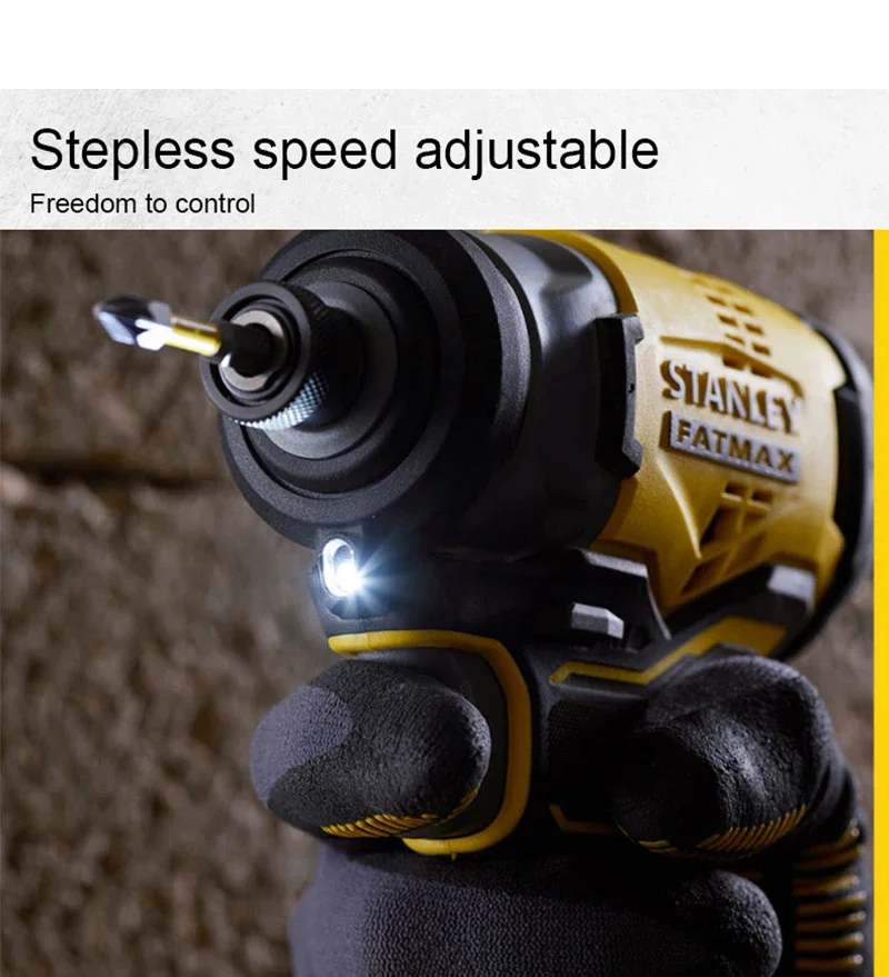 Stanley Cordless Impact Screwdriver Brushless SBI810 Torque 170Nm 2800rpm 3500bpm Rubber Hand Universal 20v Battery Platform