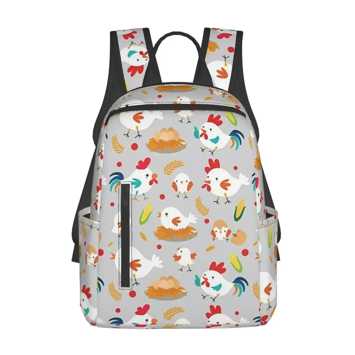 

Cute Chicken Family 2 Backpack Daypack Large Capacity Children BookBag School Bag Shoulder Bags for Men Women