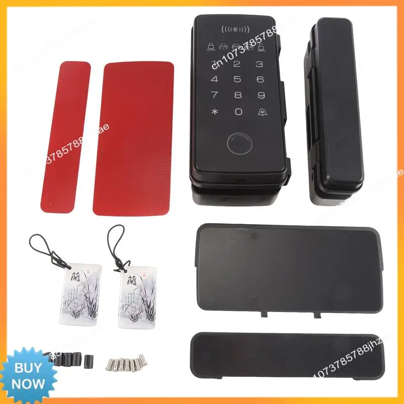 

A10R Framed Double Door No Hole Glass Door Fingerprint Lock Password Swipe Card Metal Wooden Door Combination Lock