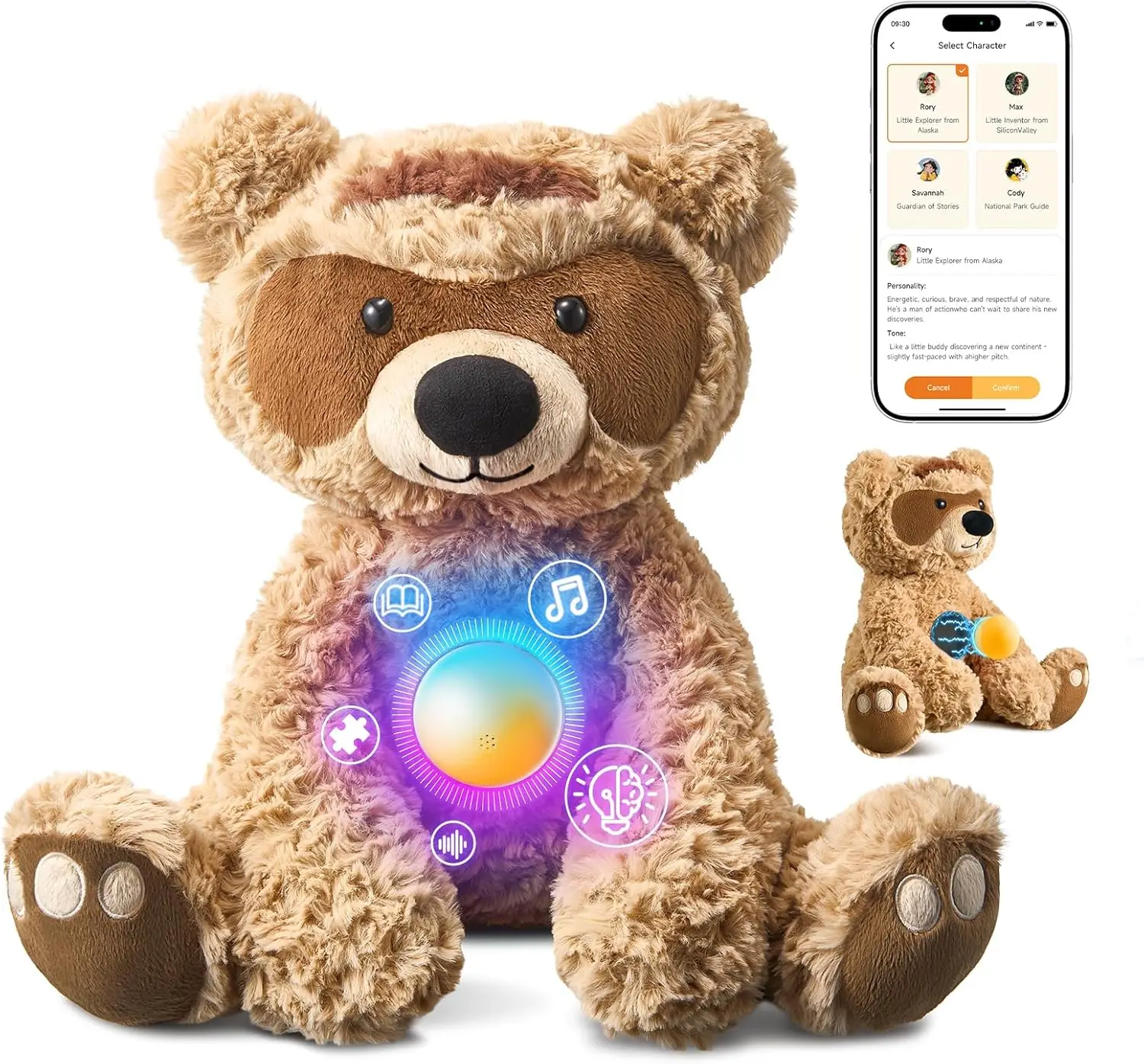 

AI Teddy Bear Interactive Plush Toy with Magnetic AI Reactor, WiFi Real-Time Voice Companion with ChatGPT, for Kids Elderly