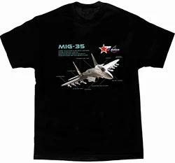 ロシア空軍mig-35戦闘機ジェットブループリントtシャツ。メンズ半袖ラウンドネックtシャツ,コットン,サマー,ニューコレクションS-3XL