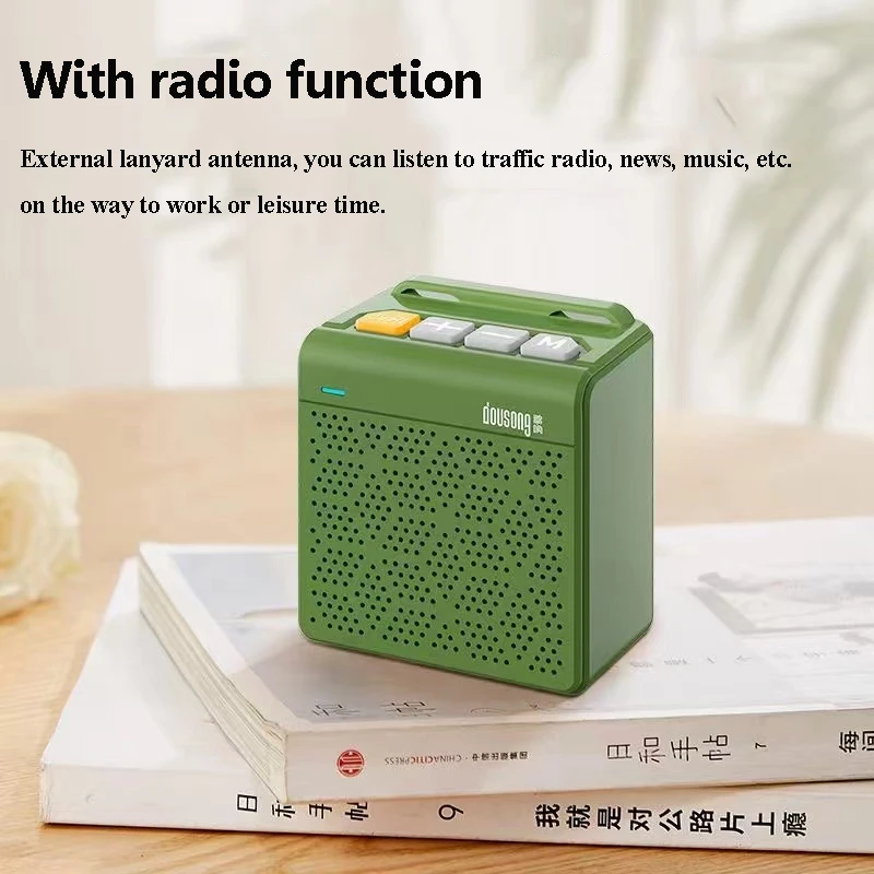 미니 휴대용 블루투스 스피커, TWS 연결 스테레오 사운드바, 무선 MP3 음악 플레이어, 녹음기 지지대 FM TF 카드 헤드폰