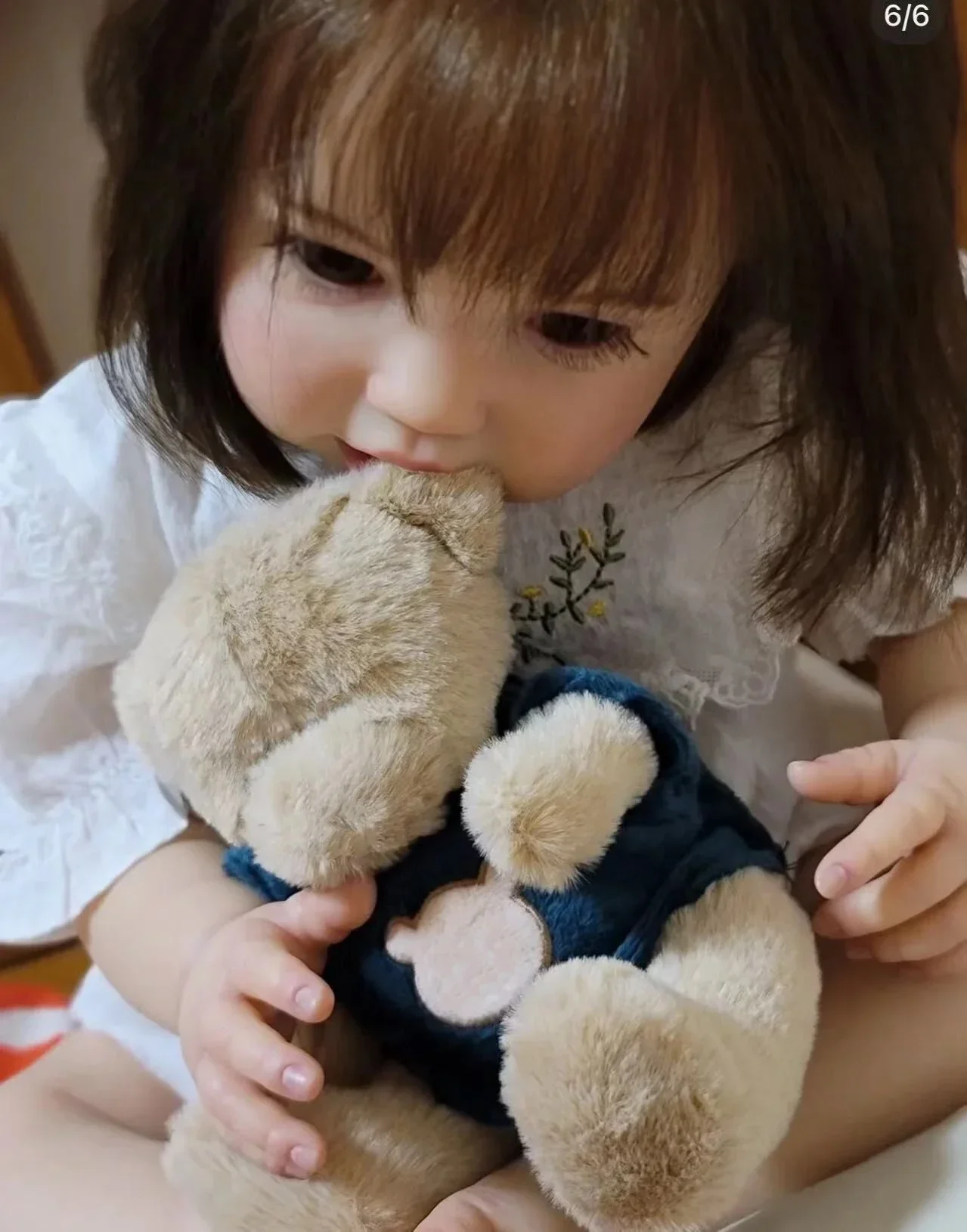 24 pouces Lottie corps en coton doux réaliste Reborn enfant en bas âge poupée plusieurs couches peinture 3D peau veines visibles avec des cheveux de racine de main