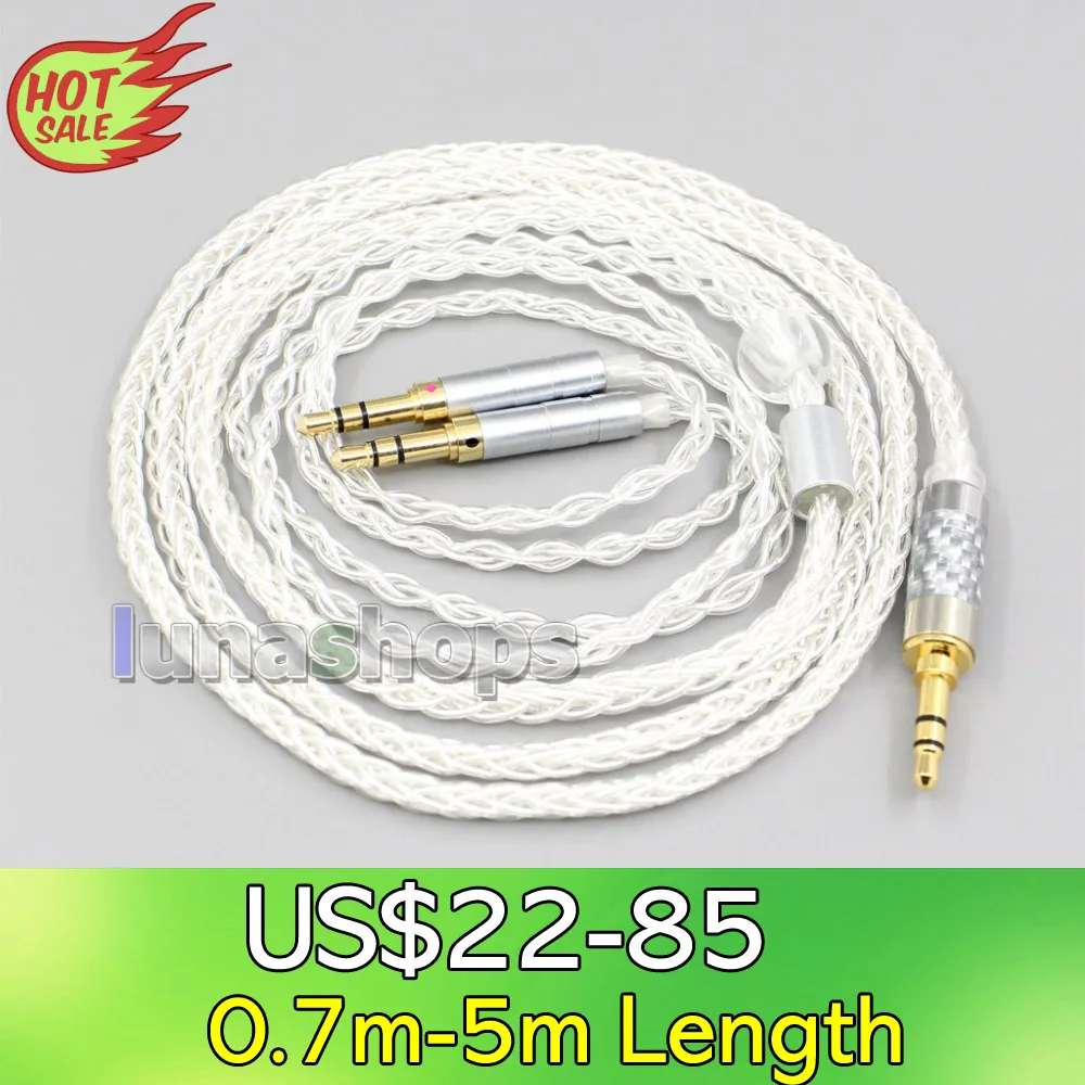 

LN006567 2.5mm 4.4mm XLR 8 Core Silver Plated OCC Earphone Cable For TAGO T3-01 T3-02 studio Klipsch HP-3 Heritage 3.5mm Pin