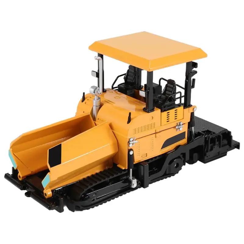 B05C-Alloy Diecast Paver Machine Paving Asphalt Highway Construction Truck 1:40 Engineering Vehicle Model Decoration Kid ,Yellow