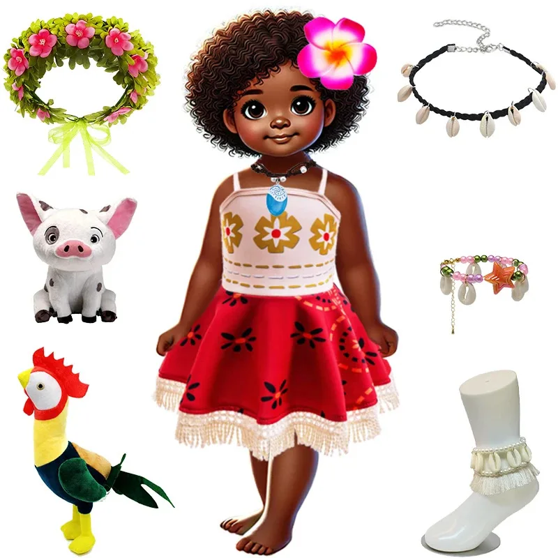 

New Movie Moana Princess Costume for 1-6Years Toddler Girl Retro Printed Cartoon Party Dress Fairy Baby Clothes Kids Swimwear