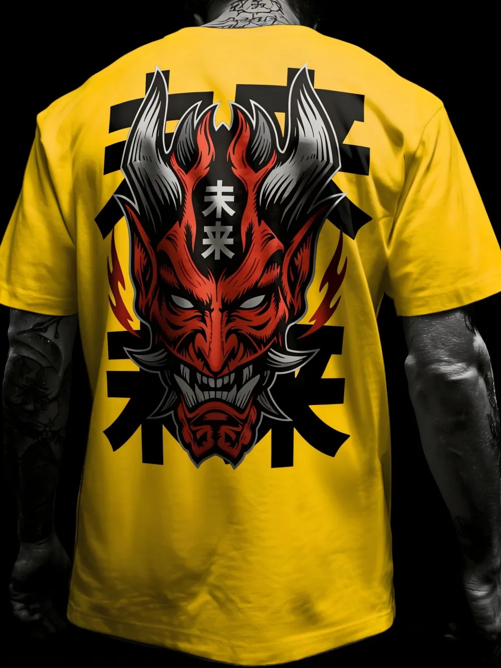 Neue Sommer-Ghost-Maske für Herren, futuristischer Buchstabendruck, bequemes und atmungsaktives T-Shirt mit Rundhalsausschnitt für den Outdoor-Streetwear-Bereich – Detail 9