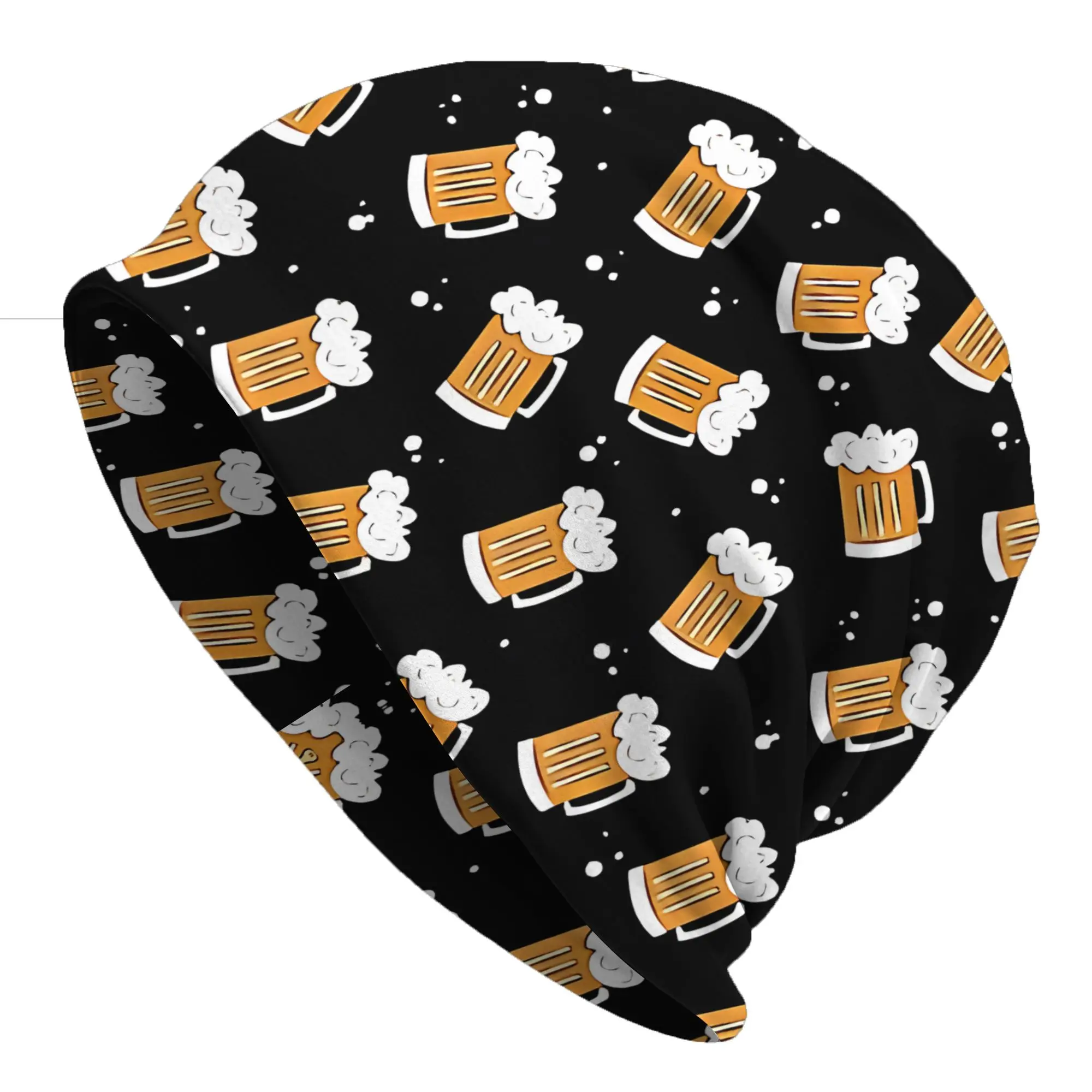 Gorros   Summer Hats Beer Mugs On Black Background Thin Hat Bonnet Special Skullies Beanies Caps Men Women's Earmuffs