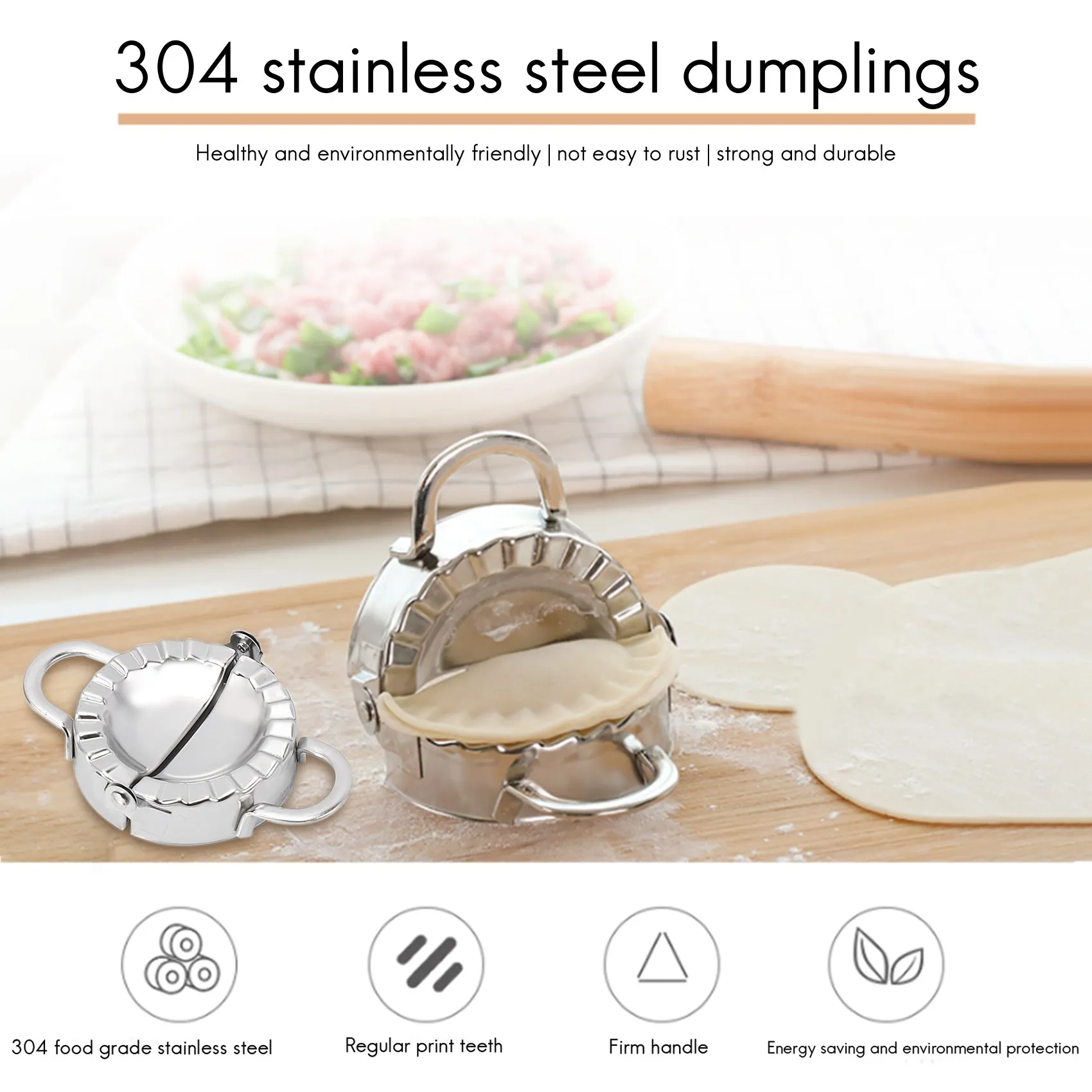 Exquisite-Dumplings Maker,7 Pack Stainless Steel Easy Pie Ravioli Empanadas Press Mold,Pierogi Cutter Wrappers Pastry Making Too