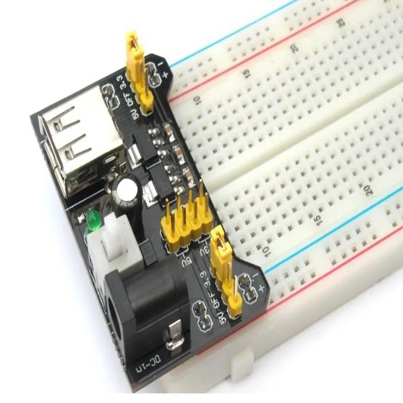 830 Tie Points Breadboard Solderless Prototype PCB Board Red Blue Line with Jumper Wires Cable Adapter for Arduino DIY