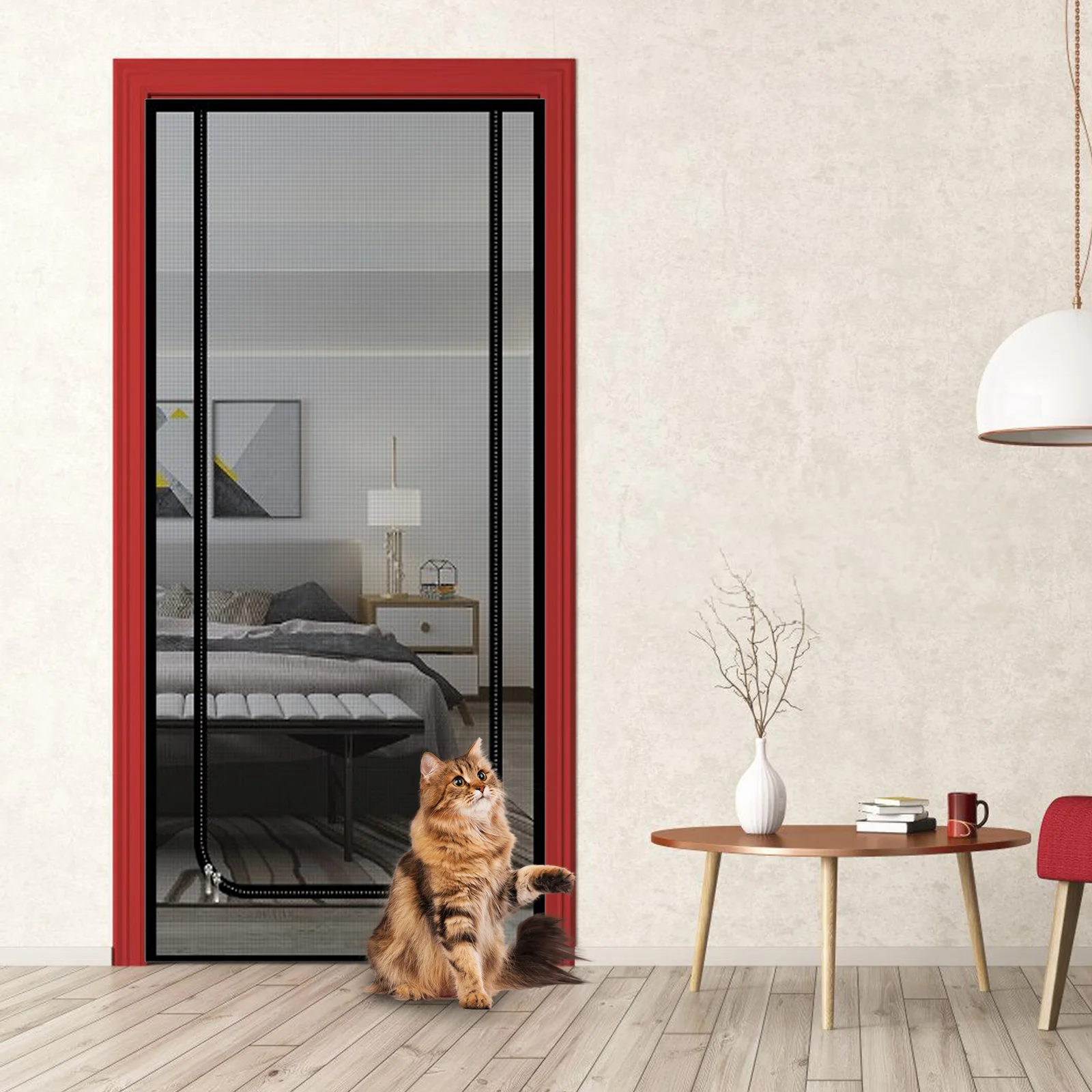 

Pet Cat Blocker for Doorway Resistant Mesh Screen Barrier Dog Obstruct Interior