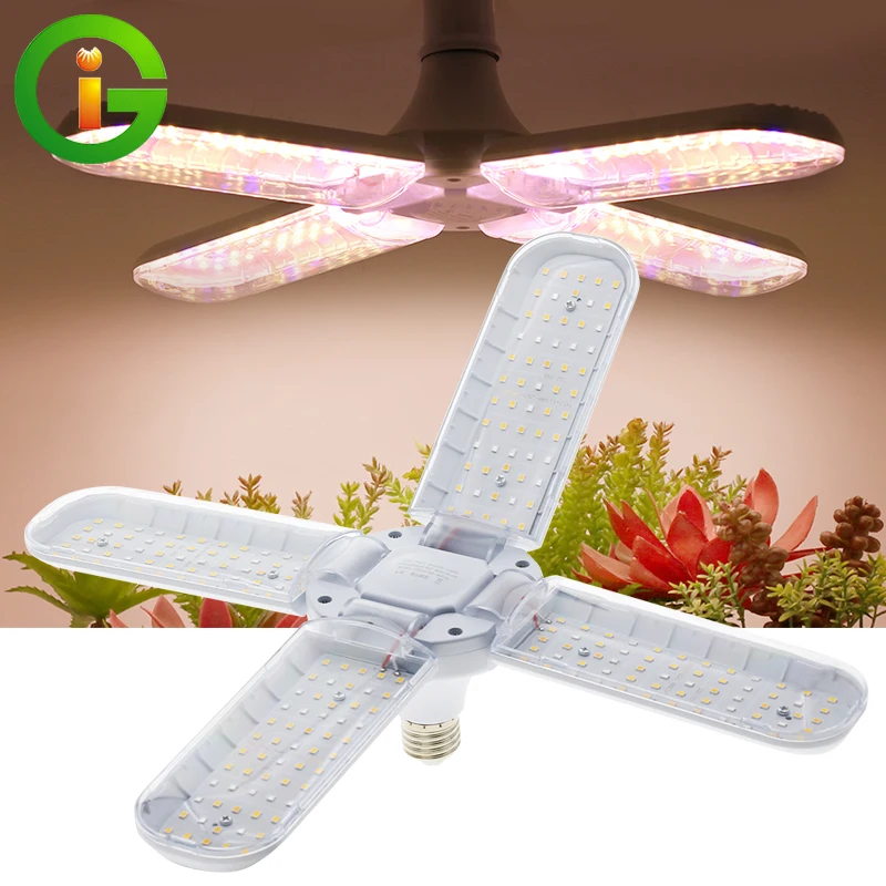 Diodo emissor de luz led epara cultivo de plantas, luz roxa, vermelha, espectro completo, 24w, 36w, 48w, dobrável, para cultivo de vegetais em ambiente interno