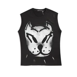 New High 2022 Novelty Men Fashion Tee Shirts Bulldog Dog 3D Top Hip Hop Skateboard Street Cotton Tee Tank Tops Dog Punk #R72